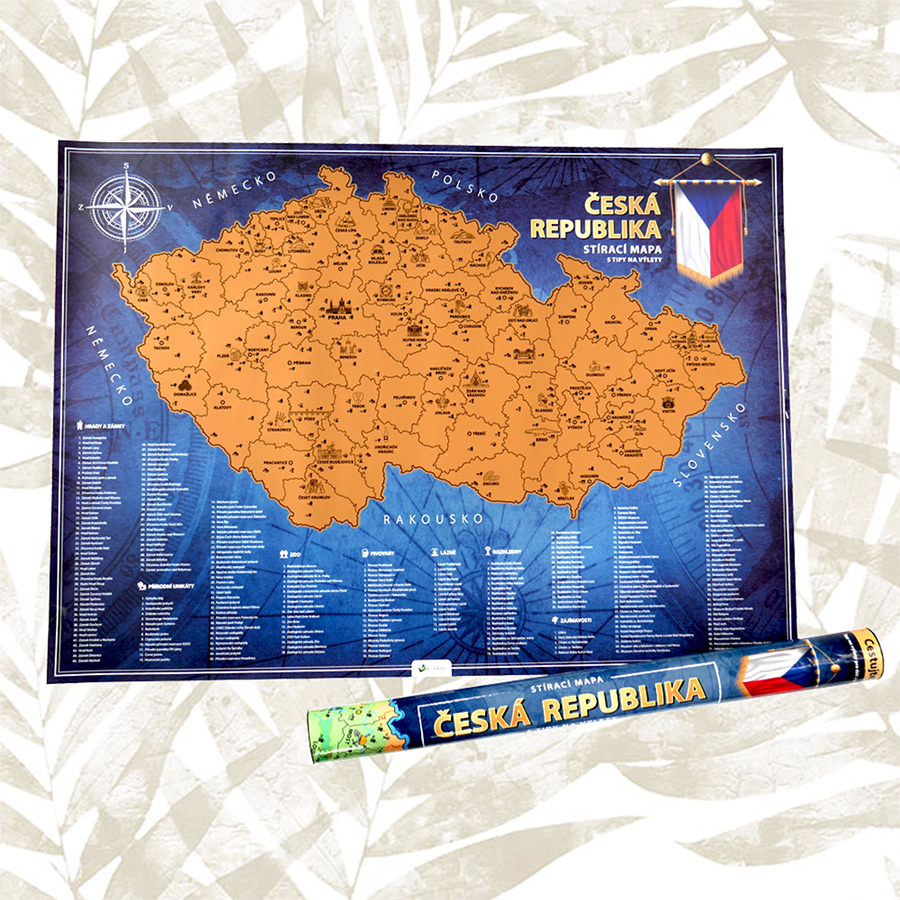 Stírací mapa České republiky Stírací mapa České republiky